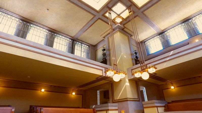Unity Temple Interior and Lights